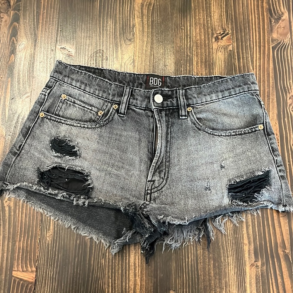 Black Ripped Jean Shorts size 27
